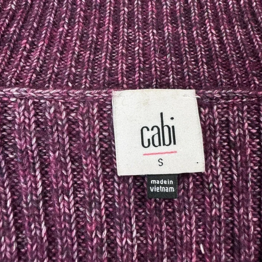 CAbi Womens Size Small Purple Ribbed Knit V Neck 3/4 Sleeve Pullover Sweater Top